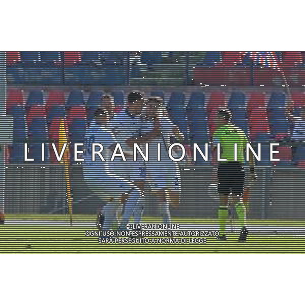 Cosenza vs Frosinone Serie B 2022-2023. Otctober 29, 2022 at Stadio San Vito-Marulla in Cosenza, Italy. In pic: Esultanza gol Frosinone Luca Moro ©Andrea Rosito/AGENZIA ALDO LIVERANI SAS
