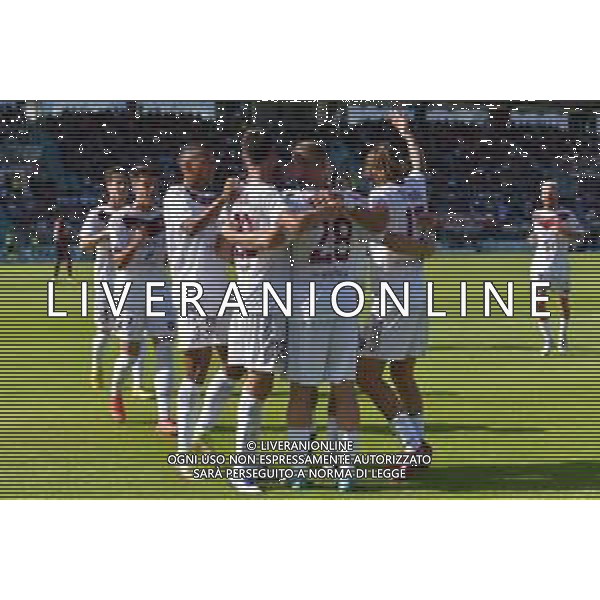 29-10-2022. Cagliari Calcio-Reggina C.S. 11° giornata serie BKT 2022/2023, stadio Unipol Domus Cagliari. Foto Salvatore Moi/Aldo Liverani s.a.s. Nella foto: Gol ed esultanza della Regigina in trasferta, allo Stadio Unipol Domus di Cagliari. Segna: Riccardo Gagliolo Reggina ©MOI /AGENZIA ALDO LIVERANI SAS