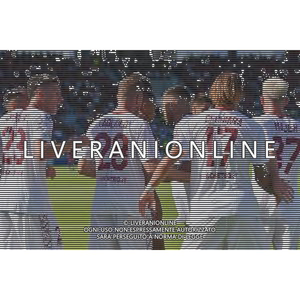 29-10-2022. Cagliari Calcio-Reggina C.S. 11° giornata serie BKT 2022/2023, stadio Unipol Domus Cagliari. Foto Salvatore Moi/Aldo Liverani s.a.s. Nella foto: Gol ed esultanza della Regigina in trasferta, allo Stadio Unipol Domus di Cagliari. Segna: Riccardo Gagliolo Reggina ©MOI /AGENZIA ALDO LIVERANI SAS