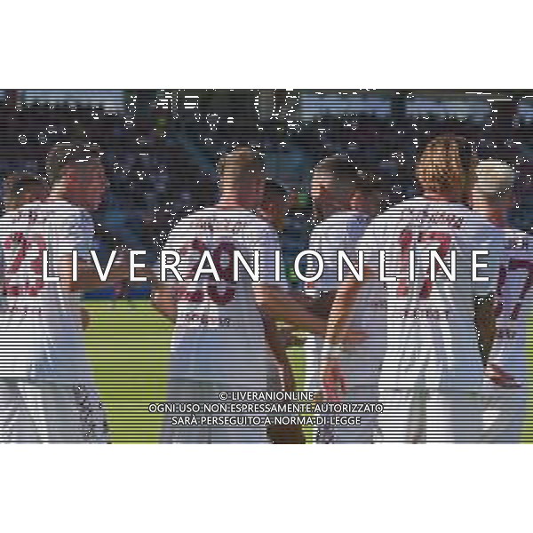 29-10-2022. Cagliari Calcio-Reggina C.S. 11° giornata serie BKT 2022/2023, stadio Unipol Domus Cagliari. Foto Salvatore Moi/Aldo Liverani s.a.s. Nella foto: Gol ed esultanza della Regigina in trasferta, allo Stadio Unipol Domus di Cagliari. Segna: Riccardo Gagliolo Reggina ©MOI /AGENZIA ALDO LIVERANI SAS