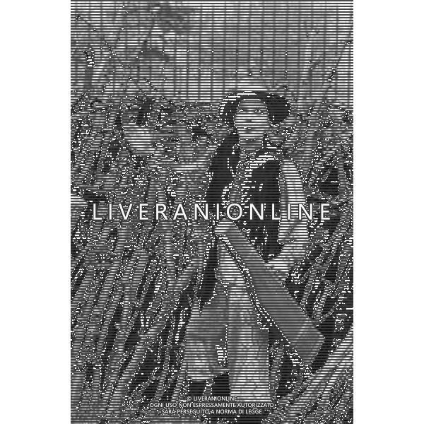 RETROSPETTIVA STEFANIA CAREDDU ATTRICE NELLA FOTO A BERGAMO NOVEMBRE 1976 CON IL FUCILE DA CACCIA ©Archivio Giovanni Liverani/AGENZIA ALDO LIVERANI SAS