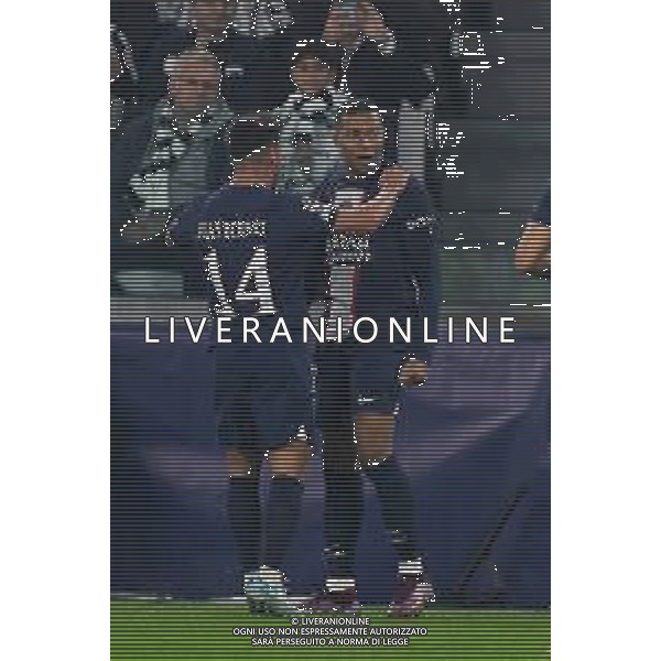 Torino 02.11.2022 Stadio Allianz Stadium ©Manuela Viganti/Agenzia Aldo Liverani Juventus vs Paris Saint Germain Champions League 2022/2023 Gruppo H Giornata 6 di 6 Nella foto: esultanza paris saint germain dopo il gol di kylian mbappe\' / AGENZIA ALDO LIVERANI SAS