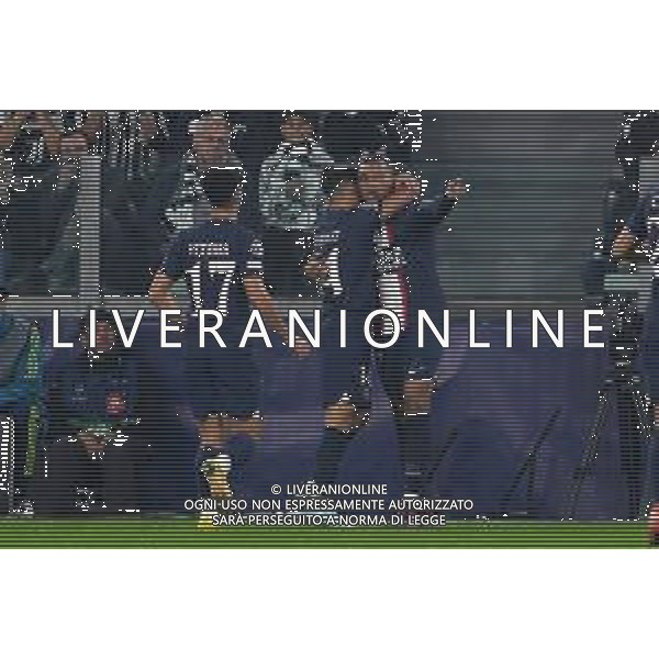 Torino 02.11.2022 Stadio Allianz Stadium ©Manuela Viganti/Agenzia Aldo Liverani Juventus vs Paris Saint Germain Champions League 2022/2023 Gruppo H Giornata 6 di 6 Nella foto: esultanza paris saint germain dopo il gol di kylian mbappe\' / AGENZIA ALDO LIVERANI SAS