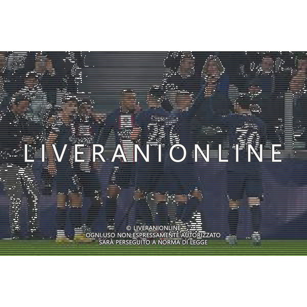 Torino 02.11.2022 Stadio Allianz Stadium ©Manuela Viganti/Agenzia Aldo Liverani Juventus vs Paris Saint Germain Champions League 2022/2023 Gruppo H Giornata 6 di 6 Nella foto: esultanza paris saint germain dopo il gol di kylian mbappe\' / AGENZIA ALDO LIVERANI SAS