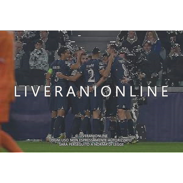 Torino 02.11.2022 Stadio Allianz Stadium ©Manuela Viganti/Agenzia Aldo Liverani Juventus vs Paris Saint Germain Champions League 2022/2023 Gruppo H Giornata 6 di 6 Nella foto: esultanza paris saint germain dopo il gol di kylian mbappe\' / AGENZIA ALDO LIVERANI SAS