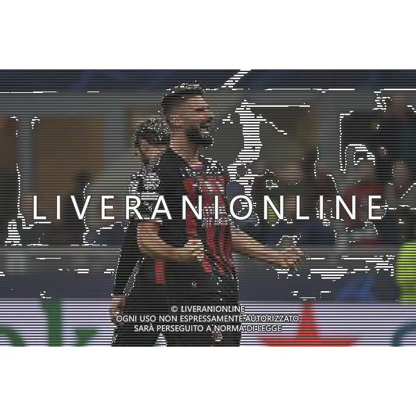 Olivier Giroud (Milan) esulta dopo il gol del 3 a 0 Milan vs Salisburgo Milano 02-11-2022 Stadio Giuseppe Meazza - San Siro UEFA Champions League fase a gironi gruppo E - 6a giornata foto Roberto Garavaglia/ag. Aldo Liverani sas