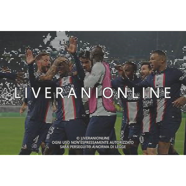 Torino 02.11.2022 Stadio Allianz Stadium ©Manuela Viganti/Agenzia Aldo Liverani Juventus vs Paris Saint Germain Champions League 2022/2023 Gruppo H Giornata 6 di 6 Nella foto: esultanza paris saint germain dopo il gol di nuno mendes / AGENZIA ALDO LIVERANI SAS