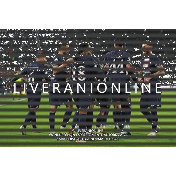 Torino 02.11.2022 Stadio Allianz Stadium ©Manuela Viganti/Agenzia Aldo Liverani Juventus vs Paris Saint Germain Champions League 2022/2023 Gruppo H Giornata 6 di 6 Nella foto: esultanza paris saint germain dopo il gol di nuno mendes / AGENZIA ALDO LIVERANI SAS