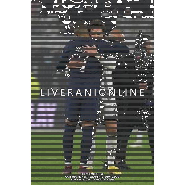 Torino 02.11.2022 Stadio Allianz Stadium ©Manuela Viganti/Agenzia Aldo Liverani Juventus vs Paris Saint Germain Champions League 2022/2023 Gruppo H Giornata 6 di 6 Nella foto: federico chiesa e kyllian mbappe\' a fine gara / AGENZIA ALDO LIVERANI SAS