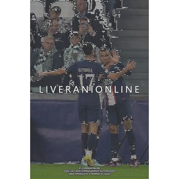 Torino 02.11.2022 Stadio Allianz Stadium ©Manuela Viganti/Agenzia Aldo Liverani Juventus vs Paris Saint Germain Champions League 2022/2023 Gruppo H Giornata 6 di 6 Nella foto: esultanza paris saint germain dopo il gol di kylian Mbappe\' / AGENZIA ALDO LIVERANI SAS