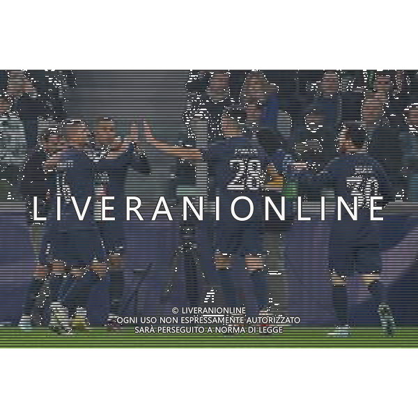 Torino 02.11.2022 Stadio Allianz Stadium ©Manuela Viganti/Agenzia Aldo Liverani Juventus vs Paris Saint Germain Champions League 2022/2023 Gruppo H Giornata 6 di 6 Nella foto: esultanza paris saint germain dopo il gol di kylian Mbappe\' / AGENZIA ALDO LIVERANI SAS