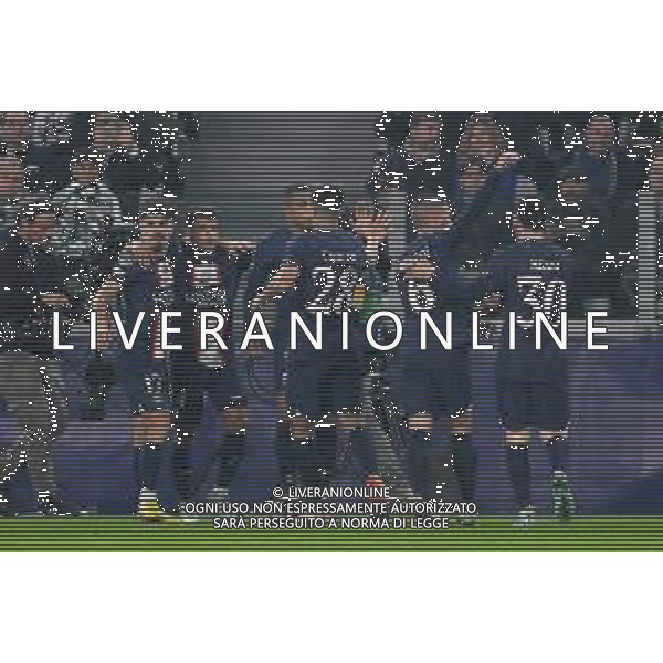 Torino 02.11.2022 Stadio Allianz Stadium ©Manuela Viganti/Agenzia Aldo Liverani Juventus vs Paris Saint Germain Champions League 2022/2023 Gruppo H Giornata 6 di 6 Nella foto: esultanza paris saint germain dopo il gol di kylian Mbappe\' / AGENZIA ALDO LIVERANI SAS