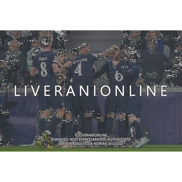 Torino 02.11.2022 Stadio Allianz Stadium ©Manuela Viganti/Agenzia Aldo Liverani Juventus vs Paris Saint Germain Champions League 2022/2023 Gruppo H Giornata 6 di 6 Nella foto: esultanza paris saint germain dopo il gol di kylian Mbappe\' / AGENZIA ALDO LIVERANI SAS