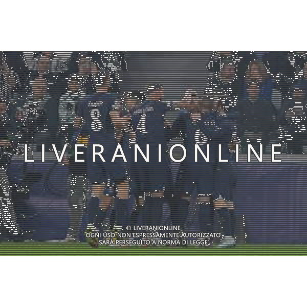 Torino 02.11.2022 Stadio Allianz Stadium ©Manuela Viganti/Agenzia Aldo Liverani Juventus vs Paris Saint Germain Champions League 2022/2023 Gruppo H Giornata 6 di 6 Nella foto: esultanza paris saint germain dopo il gol di kylian Mbappe\' / AGENZIA ALDO LIVERANI SAS