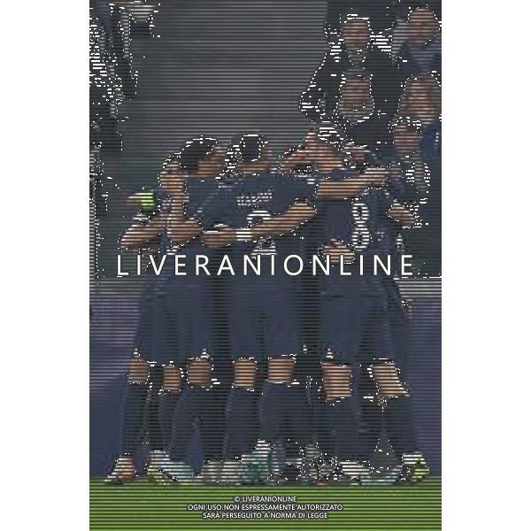 Torino 02.11.2022 Stadio Allianz Stadium ©Manuela Viganti/Agenzia Aldo Liverani Juventus vs Paris Saint Germain Champions League 2022/2023 Gruppo H Giornata 6 di 6 Nella foto: esultanza paris saint germain dopo il gol di kylian Mbappe\' / AGENZIA ALDO LIVERANI SAS