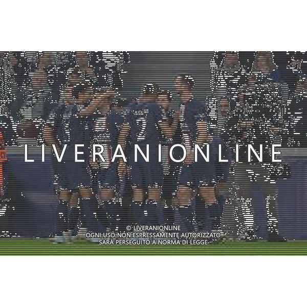 Torino 02.11.2022 Stadio Allianz Stadium ©Manuela Viganti/Agenzia Aldo Liverani Juventus vs Paris Saint Germain Champions League 2022/2023 Gruppo H Giornata 6 di 6 Nella foto: esultanza paris saint germain dopo il gol di kylian Mbappe\' / AGENZIA ALDO LIVERANI SAS