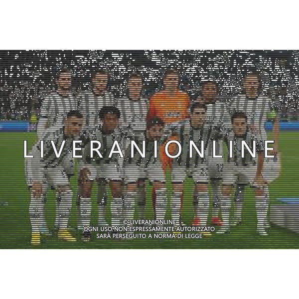 Torino 02.11.2022 Stadio Allianz Stadium ©Manuela Viganti/Agenzia Aldo Liverani Juventus vs Paris Saint Germain Champions League 2022/2023 Gruppo H Giornata 6 di 6 Nella foto: la formazione della juventus da sx verdo dx: adrien rabiot, federico gatti, arkadiusz milik, wojciech szceszny, alex sandro, leonardo bonucci, filip kostic, juan cuadrado, manuel locatelli, fabio miretti e nicoò fagioli / AGENZIA ALDO LIVERANI SAS