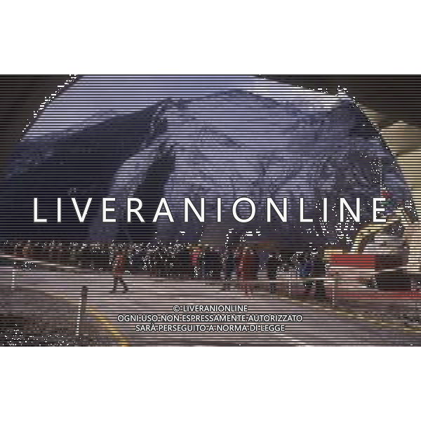 1987 VALTELLINA INAUGURAZIONE GALLERIA PER BORMIO DOPO L\'ALLUVIONE NELLA FOTOL\'INAUGURAZIONE DELLA GALLERIA PER BORMIO DOPO L\'ALLUVIONE AG ALDO LIVERANI SAS