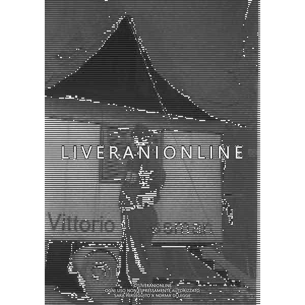 1960 ROMA -PARCO DEI DAINI IL TEATRO CIRCO POPOLARE DI VITTORIO GASSMAN NELLA FOTO VITTORIO GASSMAN FOTO SANDRO VESPASIANI-AG ALDO LIVERANI SAS