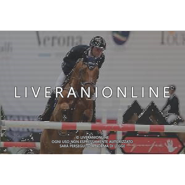Bryan Balsiger su Chelsea Z in azione durante il CSI5-W FEI Longines World Cup in occasione del Verona Jumping 2022, 5 Novembre 2022, Pala Volkswagen, Verona, Italy ©Roberto Tommasini / AGENZIA ALDO LIVERANI SAS