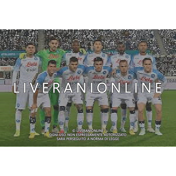 la formazione del Napoli, in piedi da SX Mathias Olivera, Alex Meret, Victor Osimhen, Kim Min-Jae, Andre\' Franck Zambo Anguissa e Juan Jesus; in basso da SX Hirving Lozano, Giovanni Di Lorenzo, Eljif Elmas, Stanislav Lobotka e Piotr Zielinski Atalanta vs Napoli Bergamo 05-11-2022 Gewiss Stadium - Stadio Atleti Azzurri d\'Italia Campionato Serie A TIM - 13a giornata foto Roberto Garavaglia/ag. Aldo Liverani sas