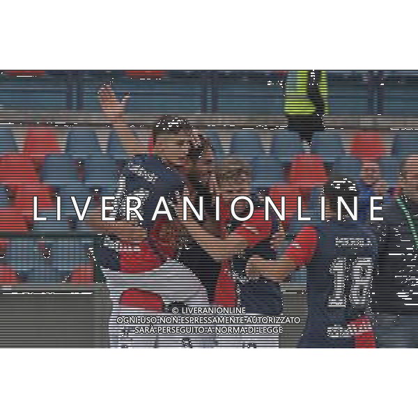 Cosenza, Italia - calcio Cosenza vs Palermo - Campionato di calcio Serie BKT 2022/2023 Stadio San Vito Marulla. Nella foto: esultanza dopo il gol Joaquin Larrivey festeggia November 12, 2022 Cosenza, Italy - sport, soccer - Cosenza vs Palermo - Italian Football Championship League BKT 2022/2023 - San Vito-Marulla stadium. In the pic: Joaquin Larrivey celebrate ©Andrea Rosito/ AGENZIA ALDO LIVERANI SAS
