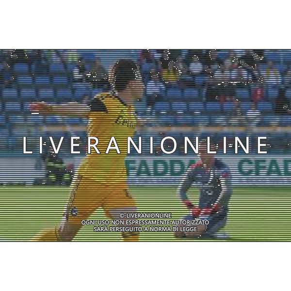12-11-2022. Cagliari Calcio-Pisa Sporting Club 13° giornata serie BKT 2022/2023, stadio Unipol Domus Cagliari. Foto Salvatore Moi/Aldo Liverani s.a.s. Nella foto: Gol ed esultanta in trasferta, del Pisa Sporting Club contro il Cagliari, allo stadio Unipol Domuis di Cagliari. Segna: Olimpiu Morutan Pisa ©MOI/ AGENZIA ALDO LIVERANI SAS