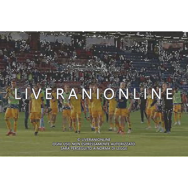 12-11-2022. Cagliari Calcio-Pisa Sporting Club 13° giornata serie BKT 2022/2023, stadio Unipol Domus Cagliari. Foto Salvatore Moi/Aldo Liverani s.a.s. Nella foto: Pisa saluta tifosi a fine gara ©MOI/ AGENZIA ALDO LIVERANI SAS