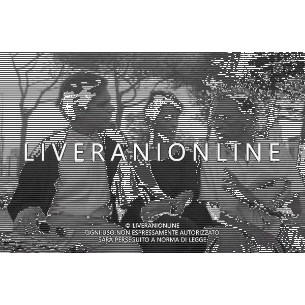 JEAN-LUIS TRINTIGNANT ATTORE CON LAURA MORANTE E JACOB BERGER - RETROSPETTIVA NELLA FOTO ALLA 44ma MOSTRA INTERNAZIONALE D\'ARTE CINEMATOGRAFICA DI VENEZIA NEL 1987 ©ARCHIVIO AGENZIA ALDO LIVERANI SAS