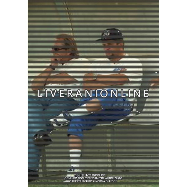 1998-1999 BRESCIA CALCIO NELLA FOTO GINO CORIONI PRESIDENTE BRESCIA CALCIO CON L\'ALLENATORE SILVIO BALDINI AG ALDO LIVERANI SAS