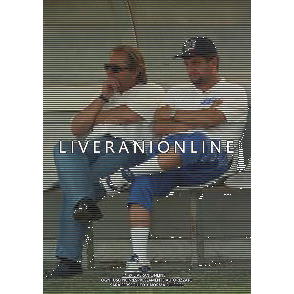 1998-1999 BRESCIA CALCIO NELLA FOTO GINO CORIONI PRESIDENTE BRESCIA CALCIO CON L\'ALLENATORE SILVIO BALDINI AG ALDO LIVERANI SAS