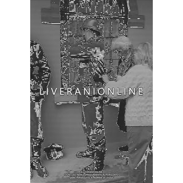 SET DEL FILM DOCUMENTARIO RAI \' IO E IL DUCE\' DIRETTO DAL REGISTA ALBERTO NEGRIN NEL 1984 NELLA FOTO LE RIPRESE AG ALDO LIVERANI SAS