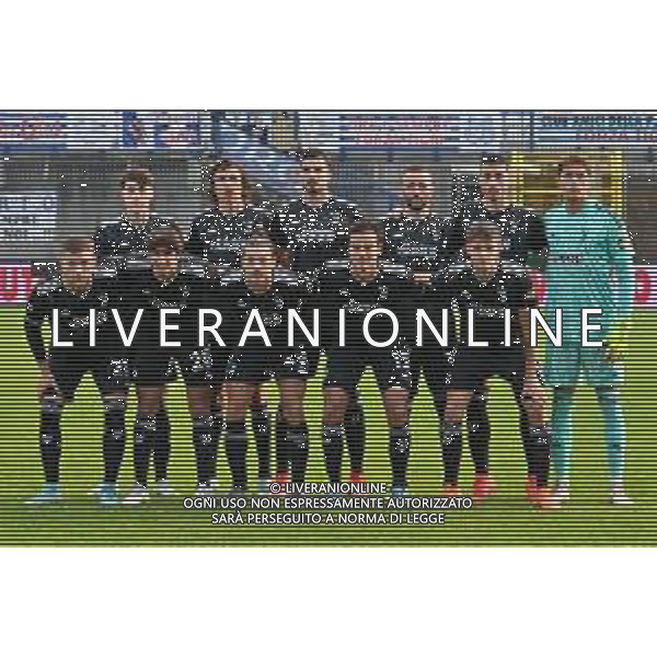 TVRG la formazionne della Juventus Next Gen, in piedi da SX Matias Soule\', Martin Palumbo, Emanuele Pecorino, Fabrizio Poli, Alessandro Pio Riccio e Marco Raina; in basso da SX Michele Besaggio, Tommaso Barbieri, Simone Iocolano, Giuseppe Verduci e Nicolo\' Cudrig Pro Patria vs Juventus Next Gen Busto Arsizio (VA) 19-11-2022 Stadio Carlo Speroni Campionato Serie C girone A - 14a giornata foto Roberto Garavaglia/ag. Aldo Liverani sas