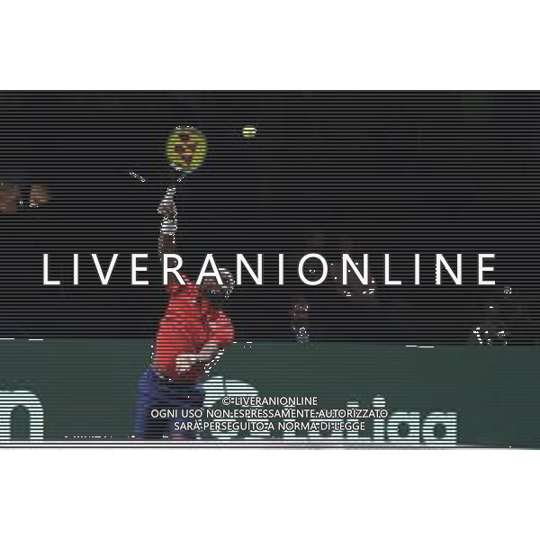 MALAGA, Spagna 24 Novembre Frances Tiafoe durante i quarti di finale di Davis Cup by Rakuten Finals 2022 al Palacio de los Deportes Jose Maria Martin Carpena di Malaga ©Andrea Rosito / AG ALDO LIVERANI SAS