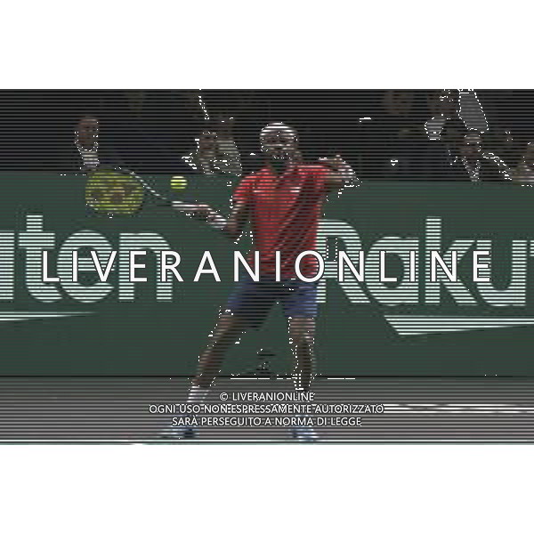 MALAGA, Spagna 24 Novembre Frances Tiafoe durante i quarti di finale di Davis Cup by Rakuten Finals 2022 al Palacio de los Deportes Jose Maria Martin Carpena di Malaga ©Andrea Rosito / AGENZIA ALDO LIVERANI SAS