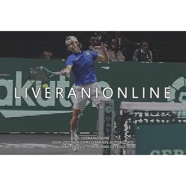 MALAGA, SPAIN - NOVEMBER 24: Lorenzo Musetti during the Davis Cup by Rakuten Finals 2022 quarter-finals match between Italy and Usa at Palacio de los Deportes Jose Maria Martin Carpena on November 24, 2022 in Malaga, Spain ©Andrea Rosito / AGENZIA ALDO LIVERANI SAS