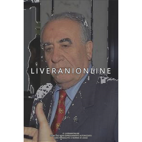 RETROSPETTIVA FRANCO SENSI PRESIDENTE ROMA CALCIO NELLA FOTO FRANCO SENSI PRESIDENTE ROMA CALCIO NELL\'ANNO 1996 A MILANO IN LEGA CALCIO AG ALDO LIVERANI SAS  
