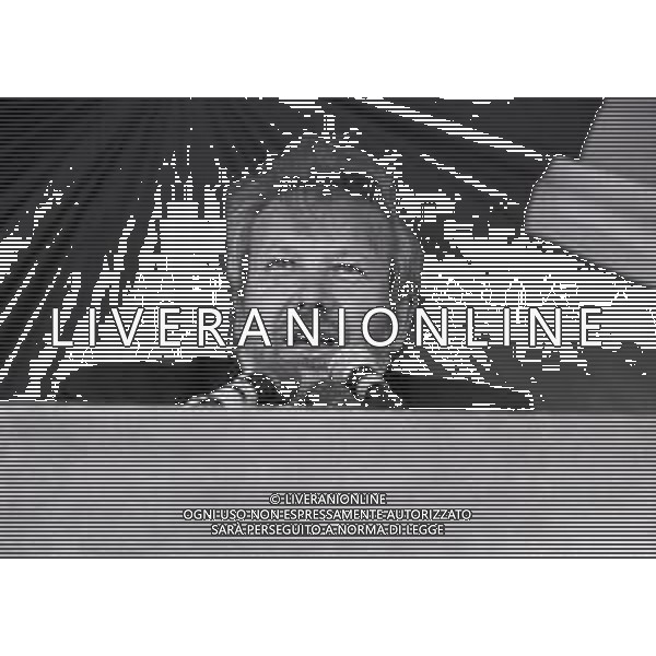 RETROSPETTIVA MORETTI LUIGI POLITICO LEGA NORD NELLA FOTO LUIGI MORETTI A PONTIDA NELL\'ANNO 1994 AG ALDO LIVERANI SAS