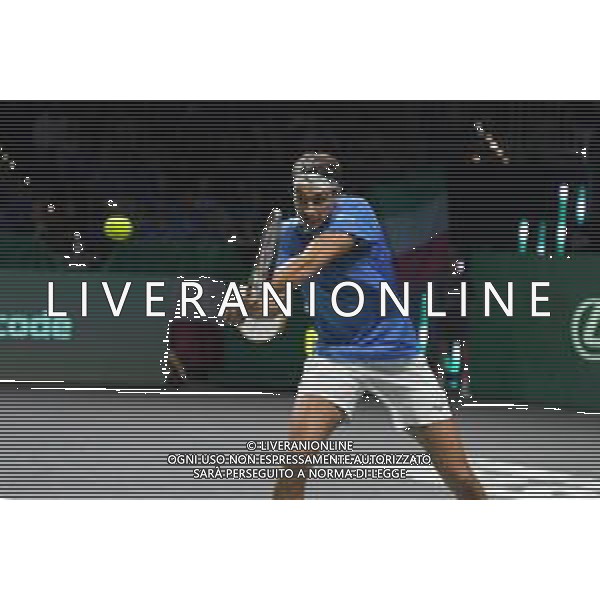 MALAGA, SPAIN - NOVEMBER 26 : Lorenzo Sonego during the Davis Cup by Rakuten Finals 2022 semi-finals match between Italy and Canada at Palacio de los Deportes Jose Maria Martin Carpena on November 24, 2022 in Malaga, Spain ©Andrea Rosito / AGENZIA ALDO LIVERANI SAS