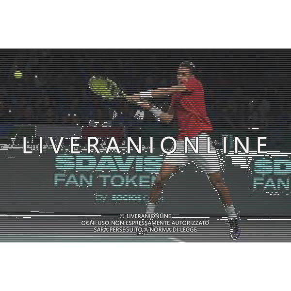 MALAGA, SPAIN - NOVEMBER 26 : Félix Auger-Aliassime during the Davis Cup by Rakuten Finals 2022 semi-finals match between Italy and Canada at Palacio de los Deportes Jose Maria Martin Carpena on November 24, 2022 in Malaga, Spain ©Andrea Rosito / AGENZIA AGENZIA ALDO LIVERANI SAS