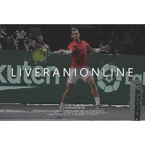 MALAGA, SPAIN - NOVEMBER 27 : Felix Auger-Aliassime during the Davis Cup by Rakuten Finals 2022 finals match between Australia and Canada at Palacio de los Deportes Jose Maria Martin Carpena on November 27, 2022 in Malaga, Spain ©Andrea Rosito / AGENZIA ALDO LIVERANI SAS