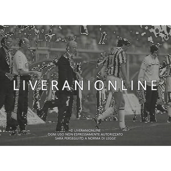 20-09-1992 GENOAVA CAMPIONATO DI CALCIO SERIE A GENOA-JUVENTUS 2-2 NELLA FOTO GIOVANNI TRAPATTONI ALLENATORE JUVENTUS CON ANDREAS MOLLER AG ALDO LIVERANI SAS