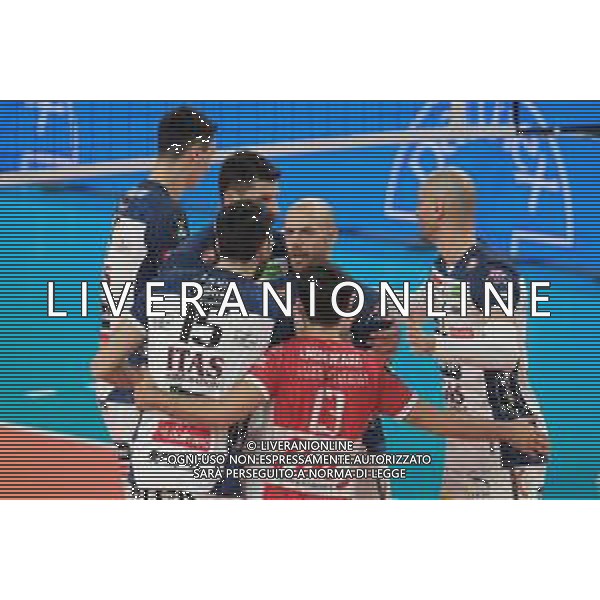 Esultanza ITAS Trentino durante la partita tra ITAS Trentino e Grupa Azoty ZAKSA Kedzierzyn-Kozle valida per il terzo turno del Pool-D della CEV Champions league di volley maschile. Trento, Italia, 29 Novembre 2022 presso la BLM Group Arena. ©Roberto Tommasini / AGENZIA ALDO LIVERANI SAS