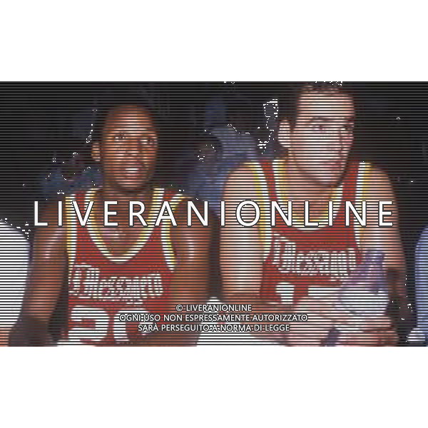 RETROSPETTIVA PALLACANESTRO VIRTUS ROMA BASKET NELL\'ANNO 1989 NELLA FOTO BRIAN SHAW CESTISTA CON DANNY FERRY ©DFP / ARCHIVIO AGENZIA ALDO LIVERANI SAS