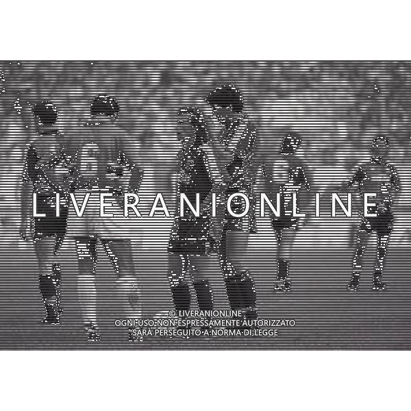 01-10-1989 GENOVA CAMPIONATO DI CALCIO SERIE A GENOA-SAMPDORIA 1-2 NELLA FOTO ALBERTO URBAN E JOSE PERDOMO AG ALDO LIVERANI SAS