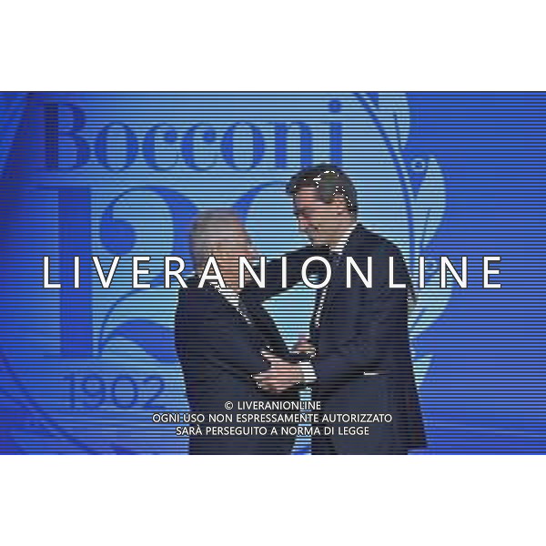 TVRG Bocconi Monti Mattarella nella foto Mario Monti SX e Andrea Sironi DX Milano 07-12-2022 L\'universita\' Bocconi saluta Mario Monti, presente tra gli altri il Presidente della Repubblica Sergio Mattarella foto Roberto Garavaglia/ag. Aldo Liverani sas / AGENZIA ALDO LIVERANI SAS