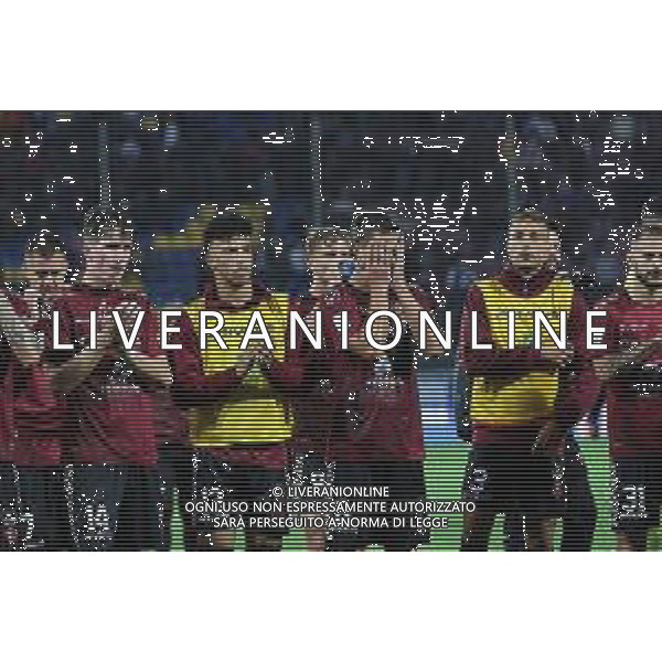 08.12.2022 REGGIO CALABRIA STADIO ORESTE GRANILLO. CAMPIONATO SERIE B. REGGINA VS FROSINONE. IN FOTO LA DELUSIONE DI CRISETIG E DI TUTTA LA SQUADRA A FINE GARA SOTTO LA CURVA REGGINA ©GARREFFA PASQUALE / AGENZIA ALDO LIVERANI SAS