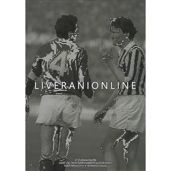 16-02-1986 TORINO CAMPIONATO DI CALCIO SERIE A JUVENTUS-TORINO 1-1 NELLA FOTO ALDO SERENA E RENATO ZACCARELLI AG ALDO LIVERANI SAS