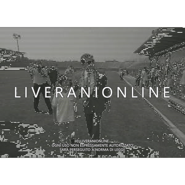 14-07-1996 PRESENTAZIONE ATALANTA CALCIO IN PARTENZA PER IL RITIRO ESTIVO NELLA FOTO IL PRESIDENTE DELL\'ATALANTA CALCIO IVAN RUGGERI CON IL FIGLIO ALLO STADIO DI BERGAMO AG ALDO LIVERANI SAS