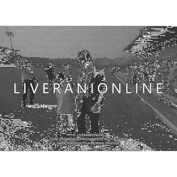 14-07-1996 PRESENTAZIONE ATALANTA CALCIO IN PARTENZA PER IL RITIRO ESTIVO NELLA FOTO IL PRESIDENTE DELL\'ATALANTA CALCIO IVAN RUGGERI CON IL FIGLIO ALLO STADIO DI BERGAMO AG ALDO LIVERANI SAS